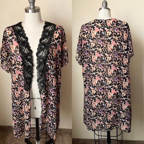 Women's Seductive Wear by Cinema Etoile Animal Print Robe Multicolor Size L - Picture 1 of 9